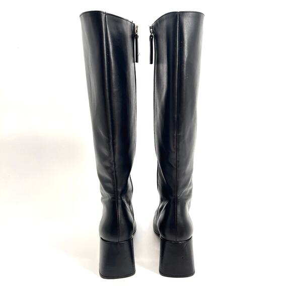 SVEGAN Chalk Vegan Leather Knee High Boots Black Made in Spain Women’s US 9.5 - Picture 10 of 12